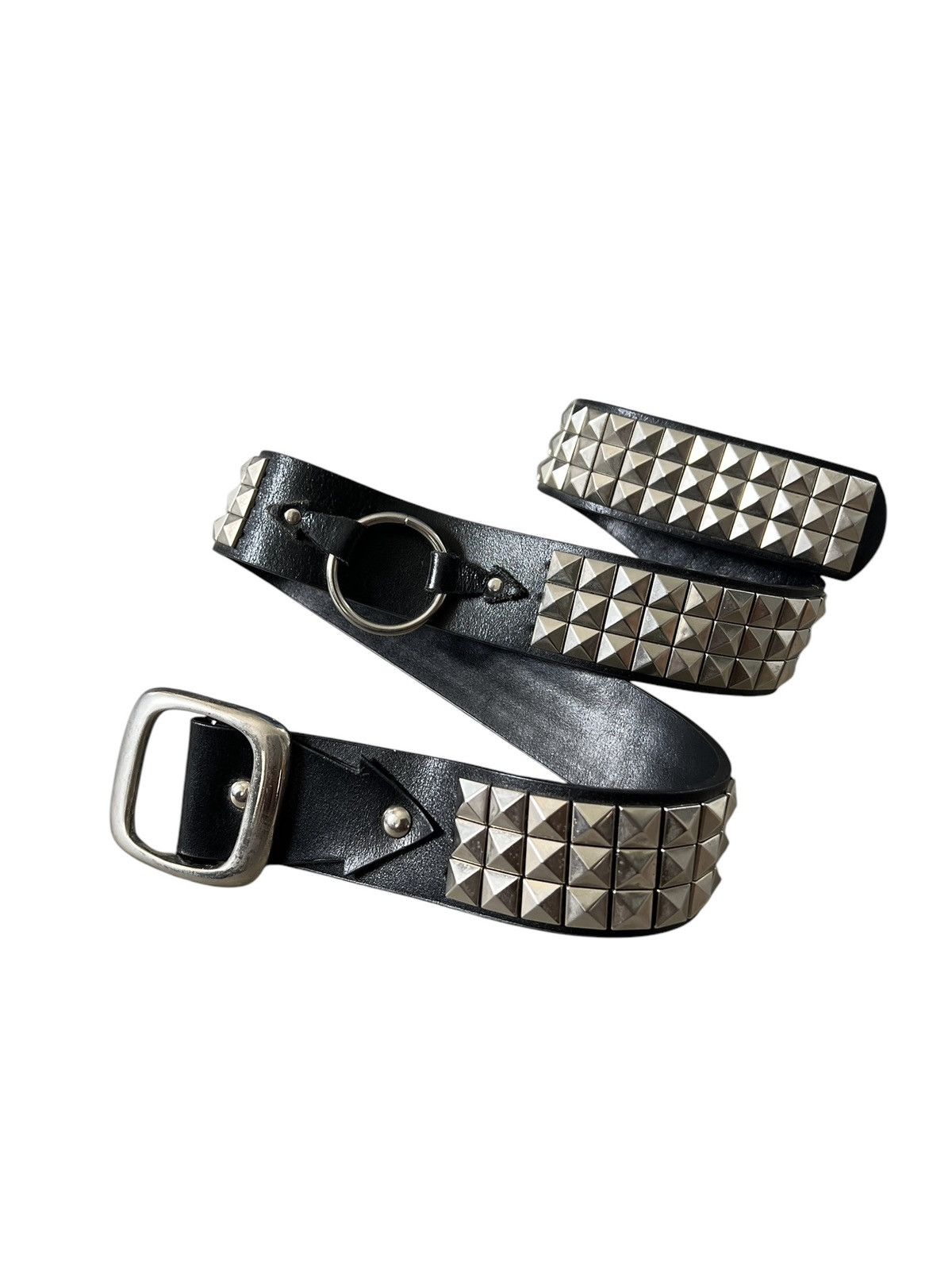 Genuine Leather Studded Punk Custom Made Leather Belt Size ONE SIZE - 1 Thumbnail