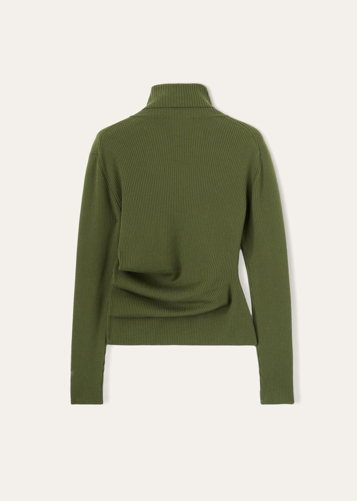 Loro Piana o1srvl11e0824 Diavolezza Turtleneck Sweater in Olive Green Size M / US 6-8 / IT 42-44 - 2 Thumbnail