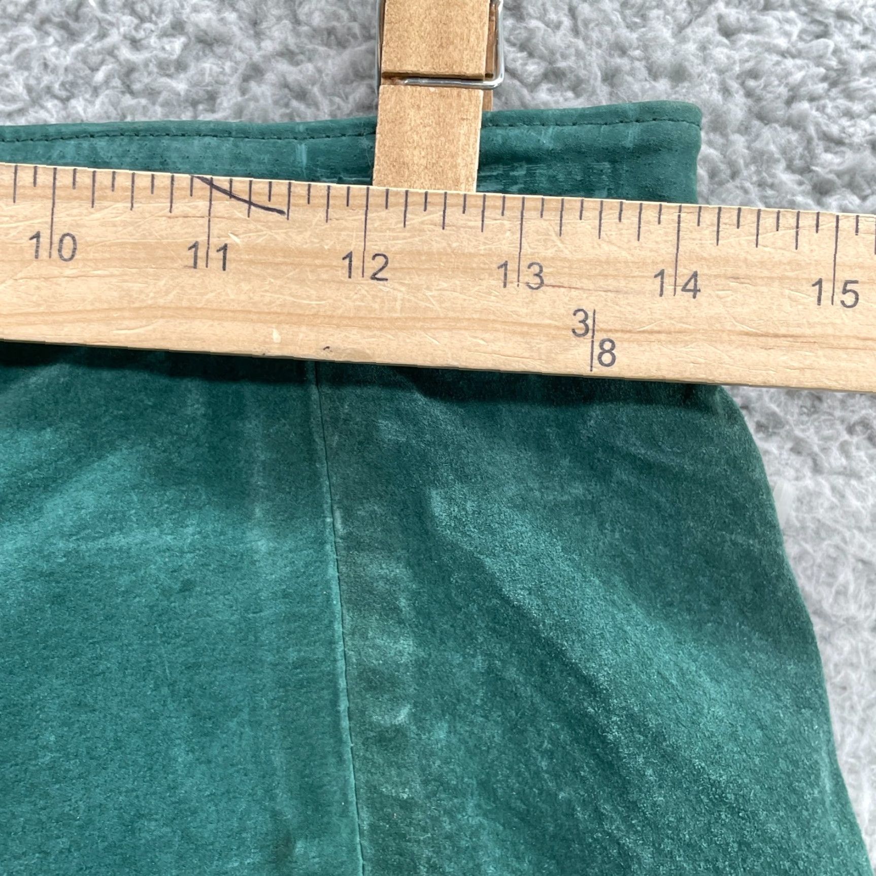Etro Savannah Skirt Women 14 P Teal Leather Suede Straight Corpcore Boho Preppy Retro Vintage No Size 36" / US 14 / IT 50 - 3 Thumbnail