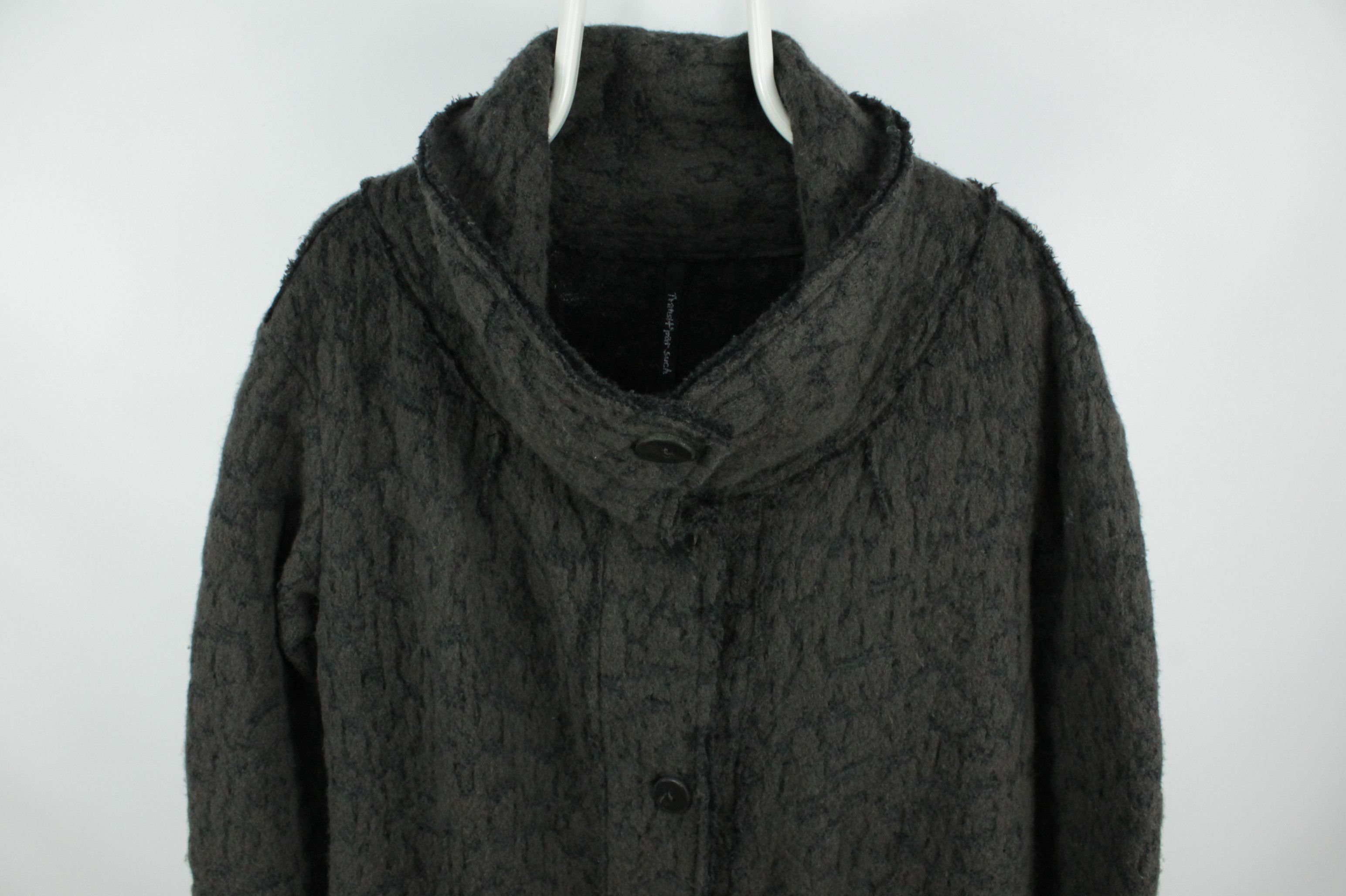 Transit Transit Par-Such Wool Mohair Blend Lagenlook Coat Size L / US 10 / IT 46 - 2 Thumbnail