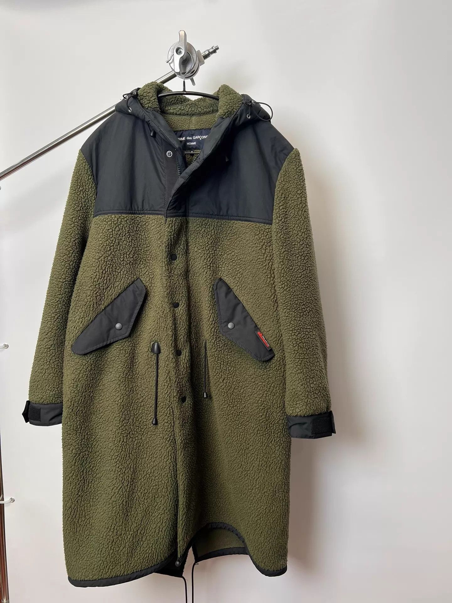 Comme des Garcons CDG Homme Moss Green Polartec Fleece Cotton Hooded Size US S / EU 44-46 / 1 - 3 Thumbnail