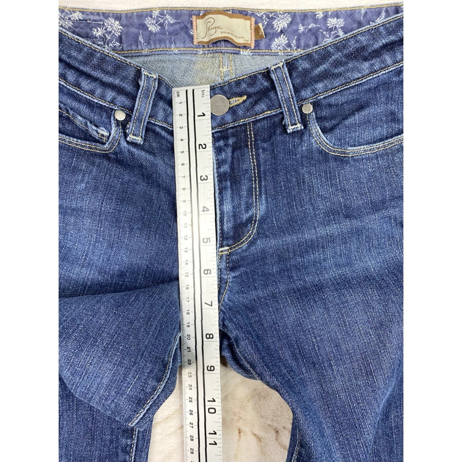 Paige Paige Hollywood Hills Bootcut Jeans Women Size 27 Blue Distressed Stretch Flare Size 27" / US 4 / IT 40 - 7 Thumbnail