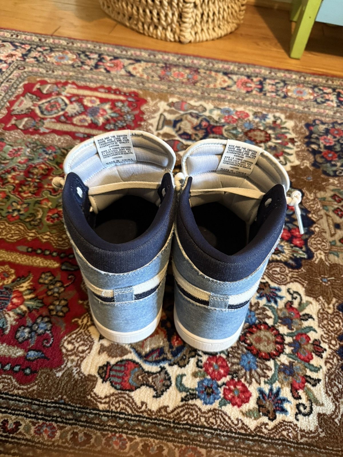 Jordan Brand Jordan 1 blue denim hi top sneakers Size US 12 / EU 45 - 5 Thumbnail