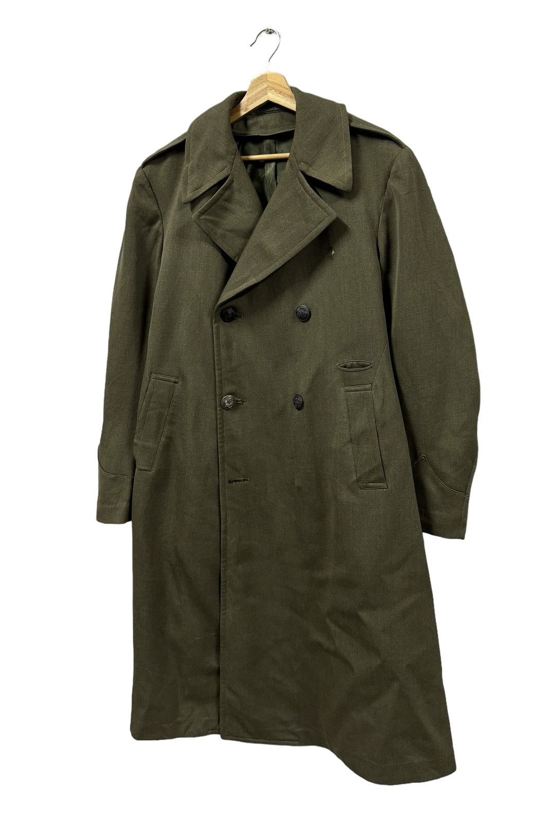 Vintage Vtg🔥60’s USMC Marine Cops Trench Overcoat Seige Green Jacket Size US M / EU 48-50 / 2 - 8 Thumbnail