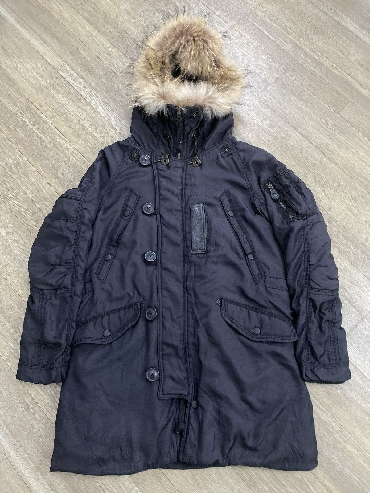 GOA Vintage GOA Raccoon Fur Military N3B Bomber Jacket Winter Size US L / EU 52-54 / 3 - 2 Thumbnail