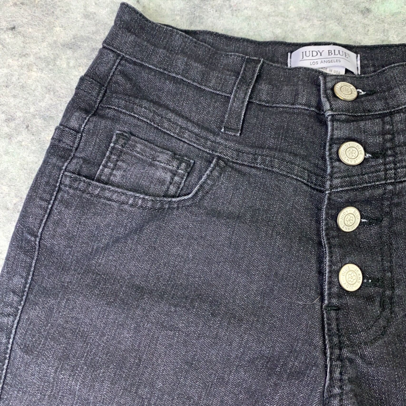 Vintage Judy Blue Jeans Womens Size 3/26 Grey Skinny Mid-Rise Exposed Button Fly Size 26" / US 2 / IT 38 - 3 Thumbnail