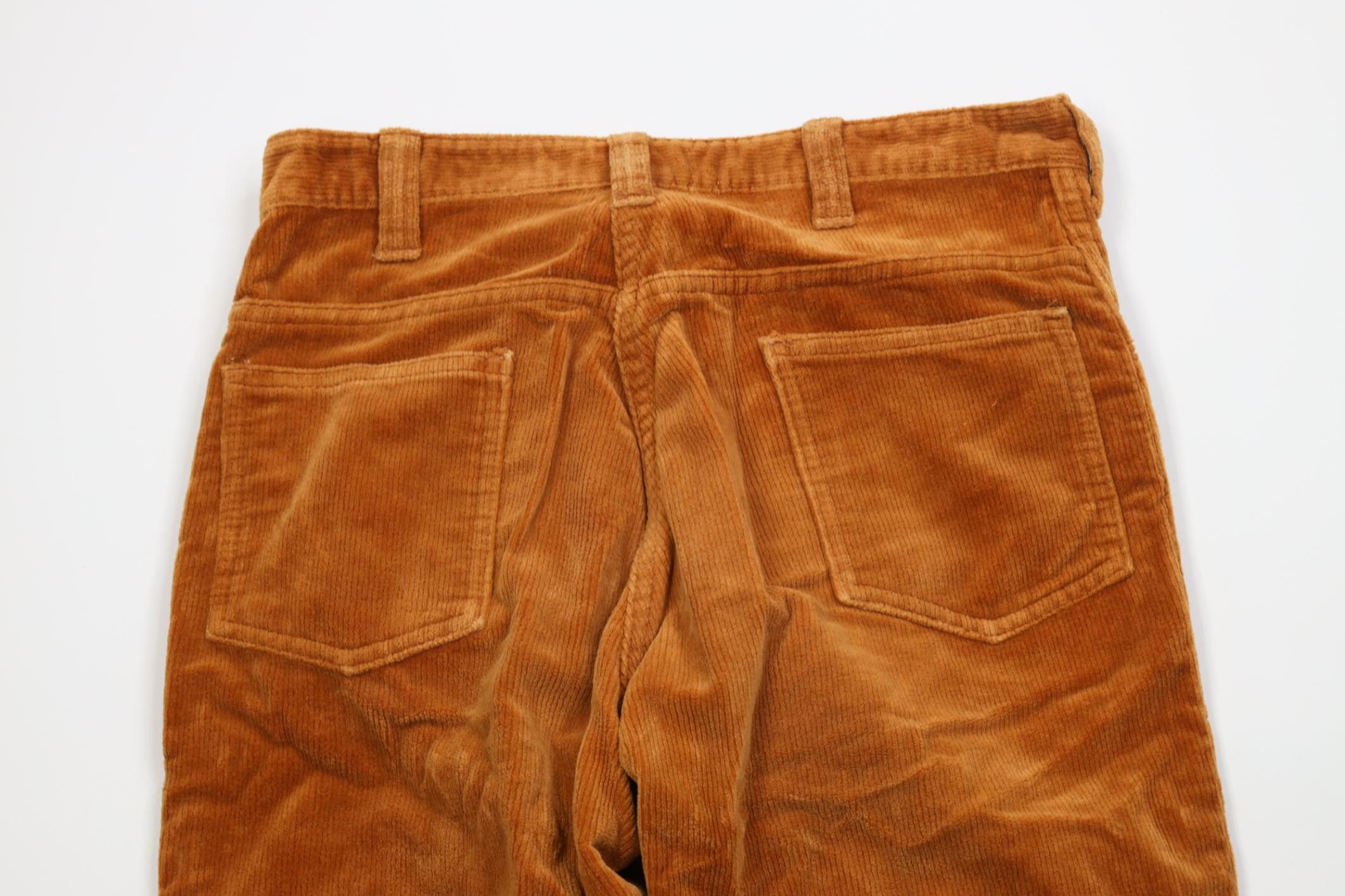 Vintage Vintage 70s Streetwear Corduroy Wide Leg Pants Orange Brown Size US 29 - 10 Thumbnail