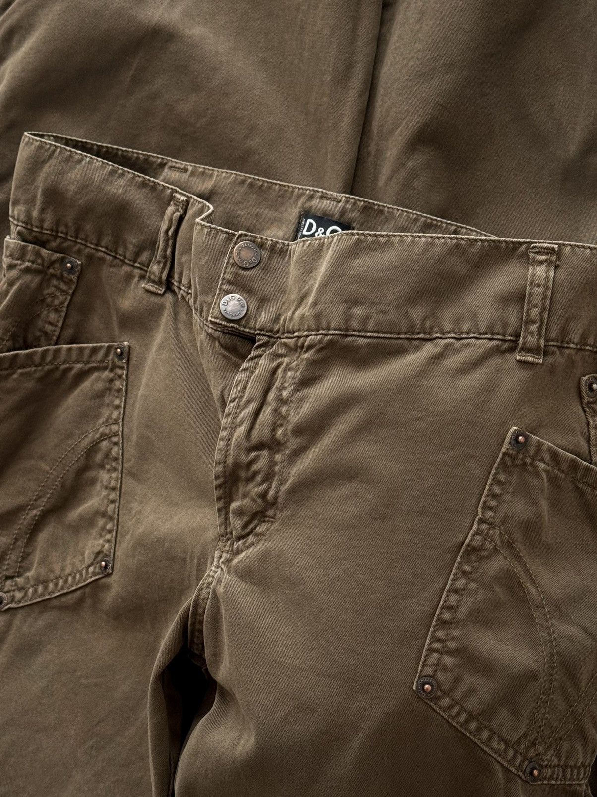 Dolce & Gabbana Vintage 00s Dolce & Gabbana Women’s Low Rise Brown Pants Size 26" / US 2 / IT 38 - 3 Thumbnail