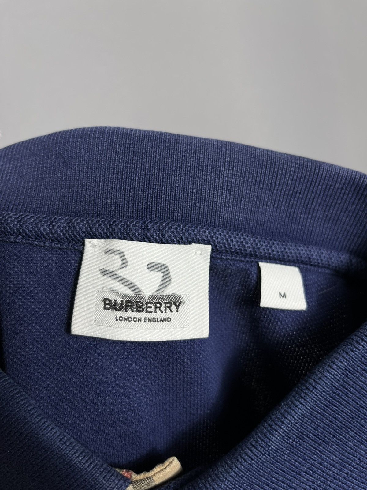 Burberry Burberry mens polo navy blue embroidered cotton shirt Size US M / EU 48-50 / 2 - 9 Thumbnail
