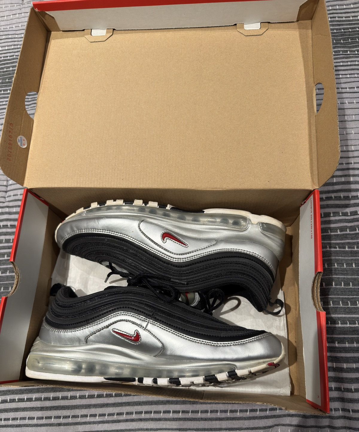 Nike Nike Air Max 97 Silver Black Size US 11.5 / EU 44-45 - 7 Thumbnail