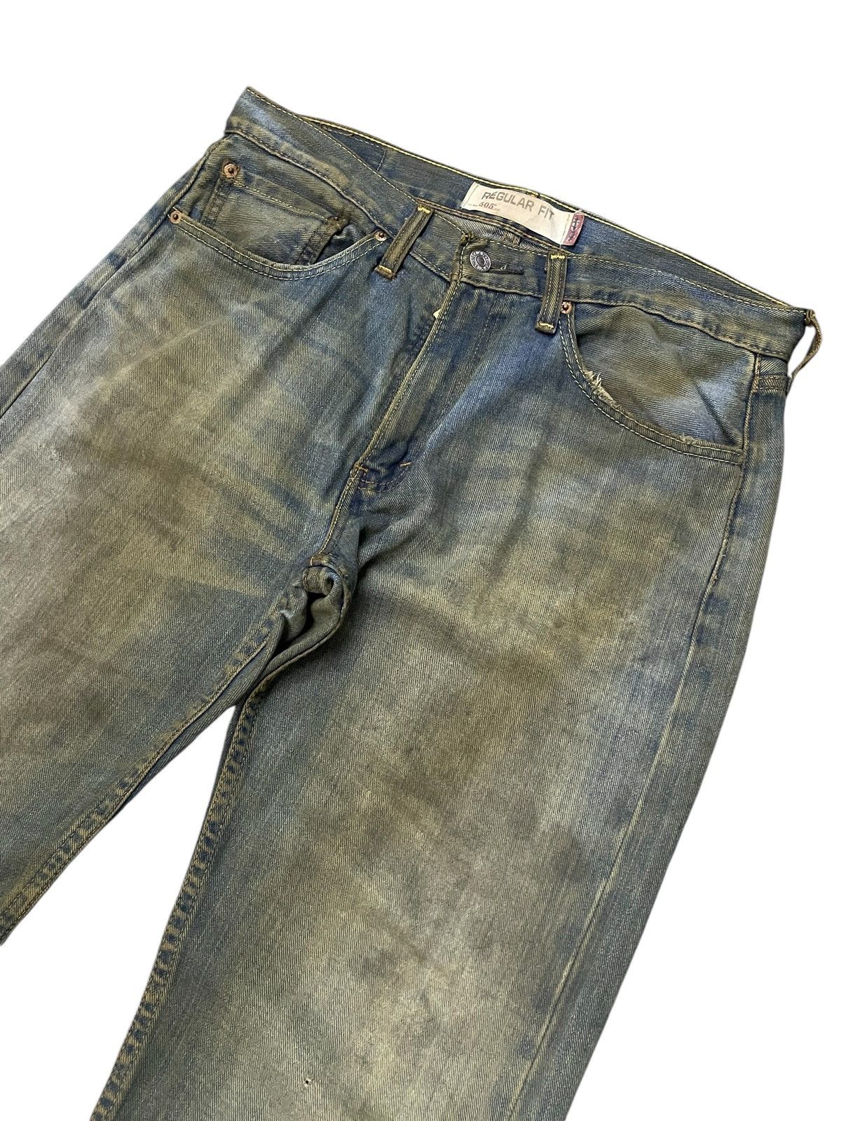 Hysteric Glamour × Levi's × Vintage Vtg Levis 505 Muddy Dirty Wash Blue Loose Jeans Size US 34 / EU 50 - 3 Thumbnail