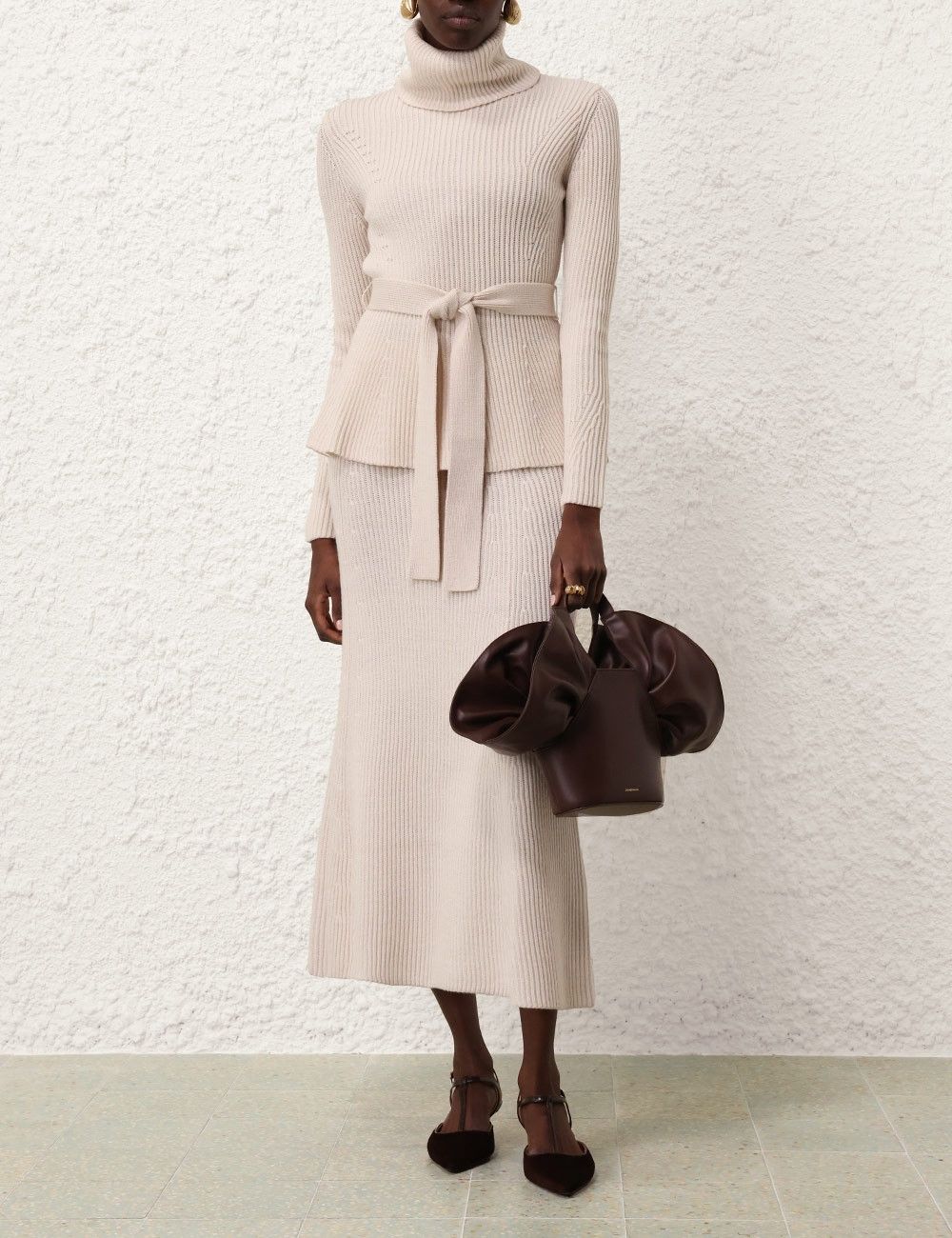 Zimmermann oc11z0825 Illustration Peplum Sweater in Cream Size L / US 10 / IT 46 - 7 Thumbnail