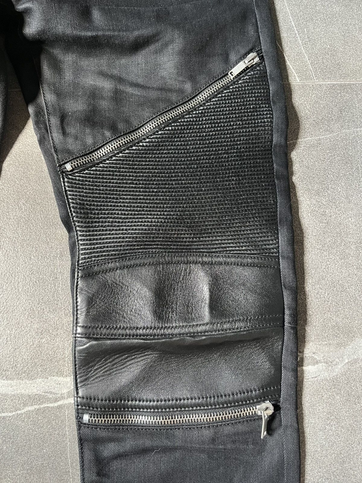 Saint Laurent Paris Saint Laurent Leather Panel Zipper Denim Size US 29 - 5 Thumbnail