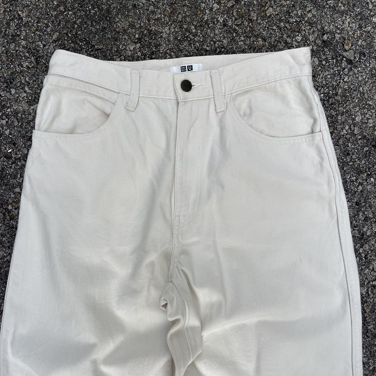 Lemaire × Uniqlo Uniqlo U Lemaire Off White Denim Wide Leg Baggy Jeans Size US 28 / EU 44 - 3 Thumbnail