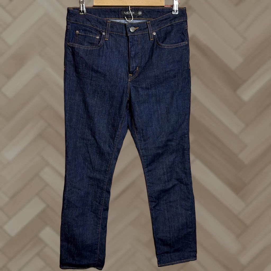 Ralph Lauren Lauren Ralph Lauren Jeans Women's Straight Denim 5-Pocket Medium Wash Blue 8" Size 30" / US 8 / IT 44 - 1 Thumbnail