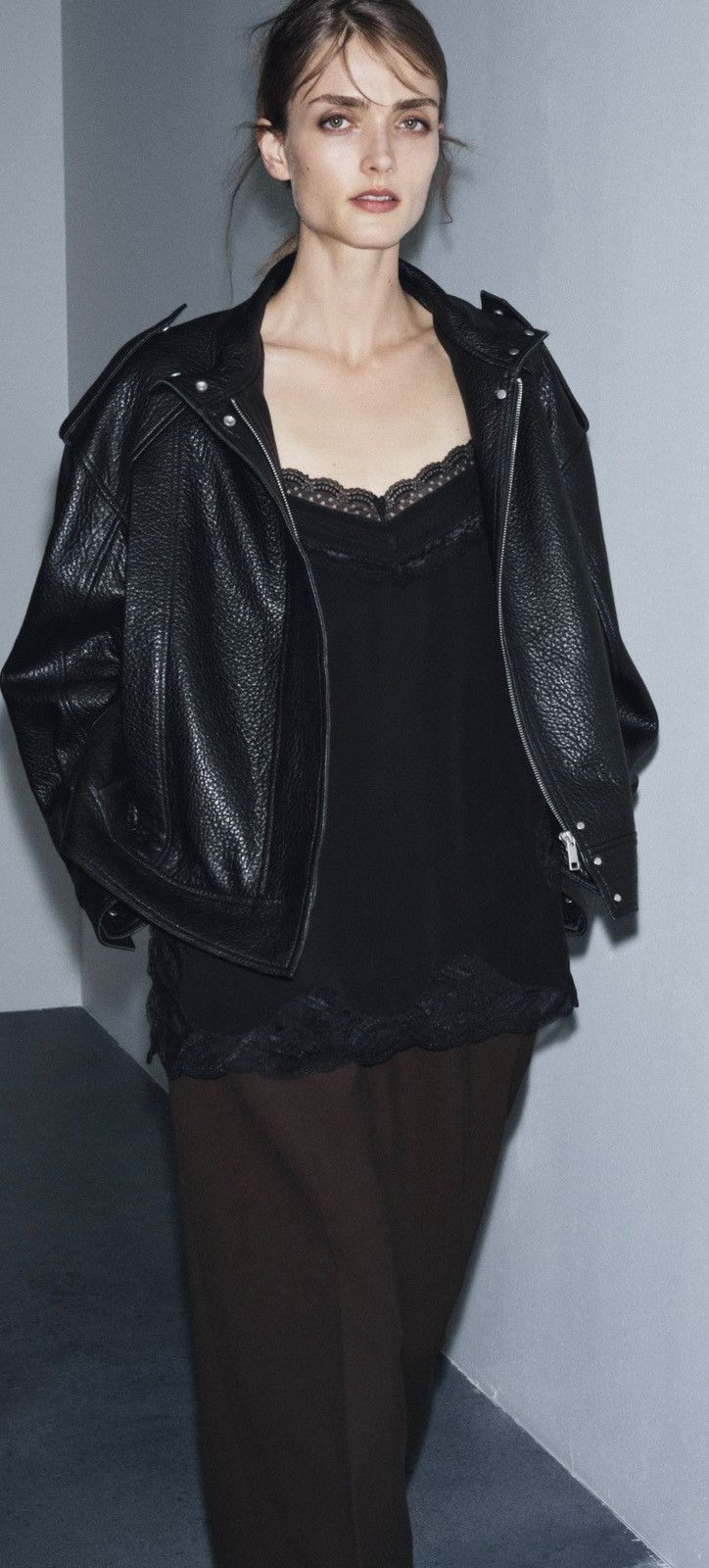 Zara Zara Leather Bomber Jacket ZW Collection Limited Edition - L Size L / US 10 / IT 46 - 4 Thumbnail