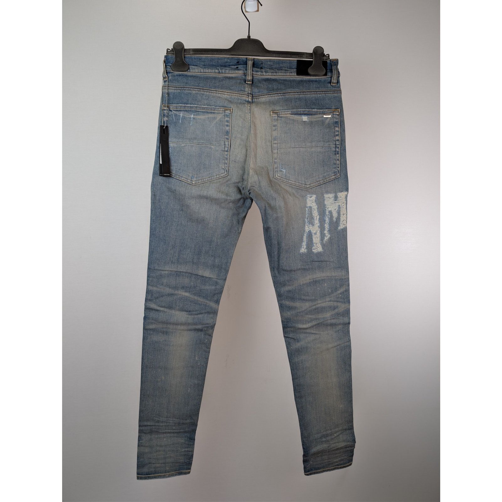 Amiri o1rshd1 Distressed Amiri Logo Jean Denim Jeans Size US 34 / EU 50 - 11 Thumbnail
