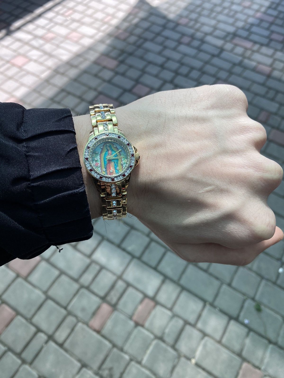 Japanese Brand × Jewelry × Vintage Unique Elgin Watch Virgen de Guadalupe, Gold, Stunning Size ONE SIZE - 1 Thumbnail
