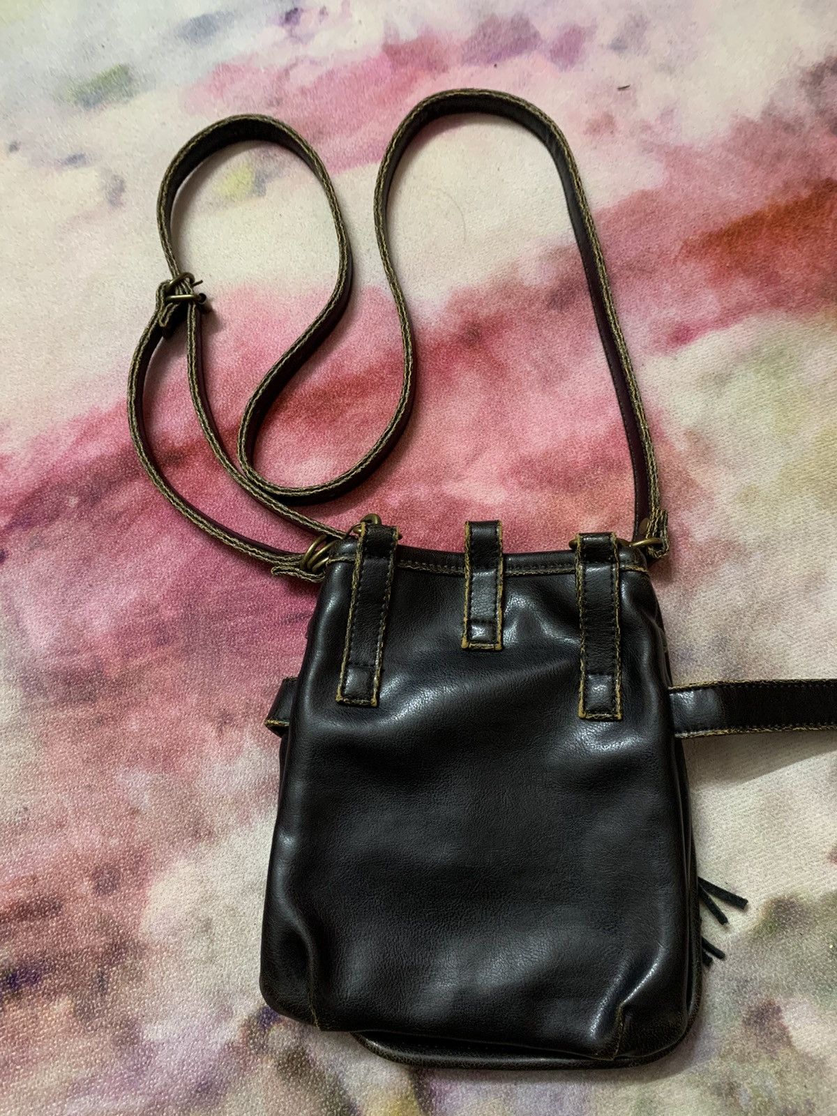 KMRii Japanese Apocalypse Vkei Custom Mini Leather Sling Bag Size ONE SIZE - 6 Thumbnail
