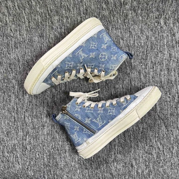 Louis Vuitton Louis Vuitton Stellar Denim High-Top Sneakers -2508 Size US 5 / IT 35 - 7 Thumbnail
