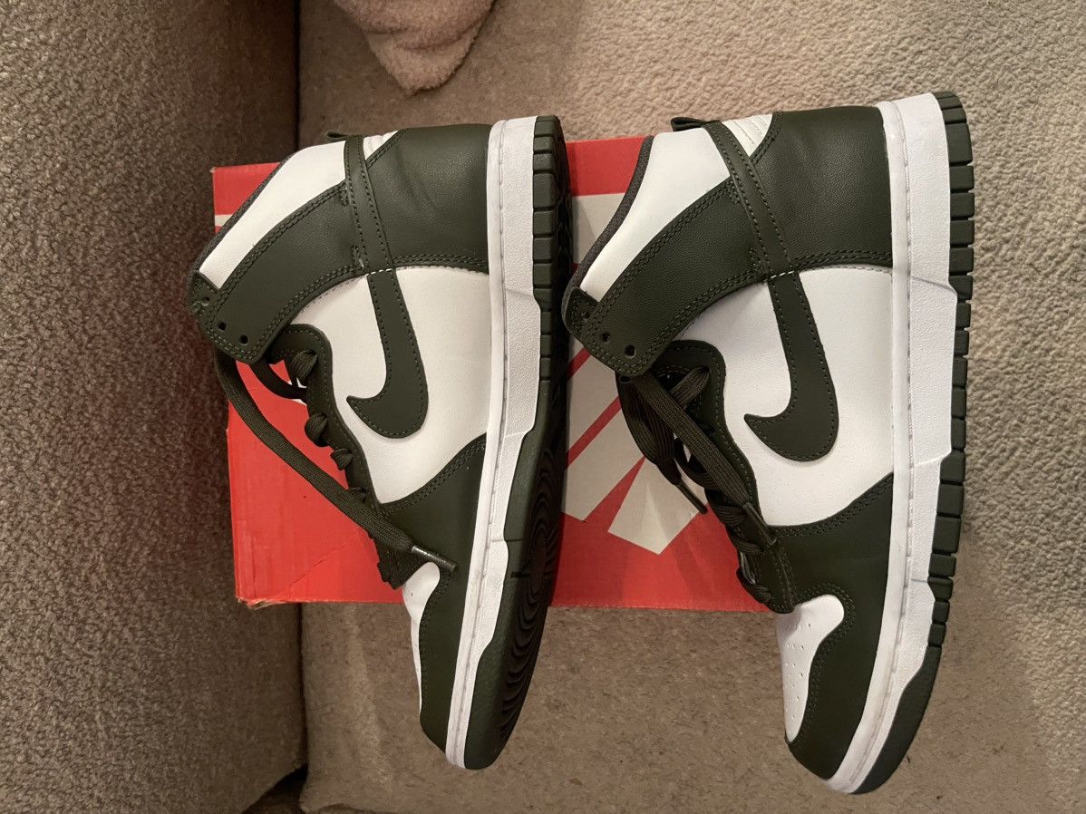 Nike Nike Dunk Hi Retro ‘White/Cargo Khaki’ Size US 8.5 / EU 41-42 - 3 Thumbnail