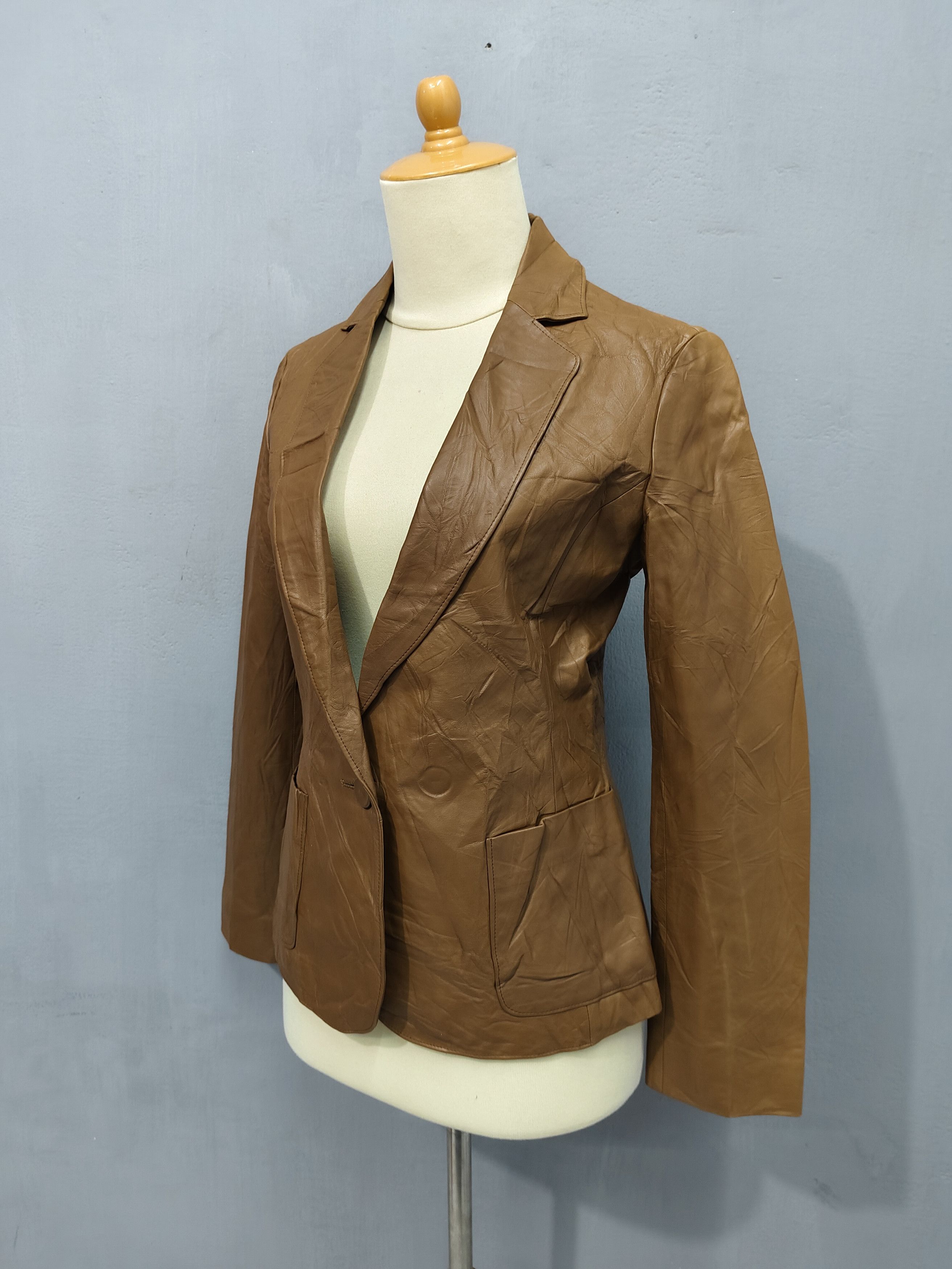 Junko Shimada 49AV Junko Shimada-Minimalist Sheepskin Leather Blazer Jacke Size M / US 6-8 / IT 42-44 - 2 Thumbnail