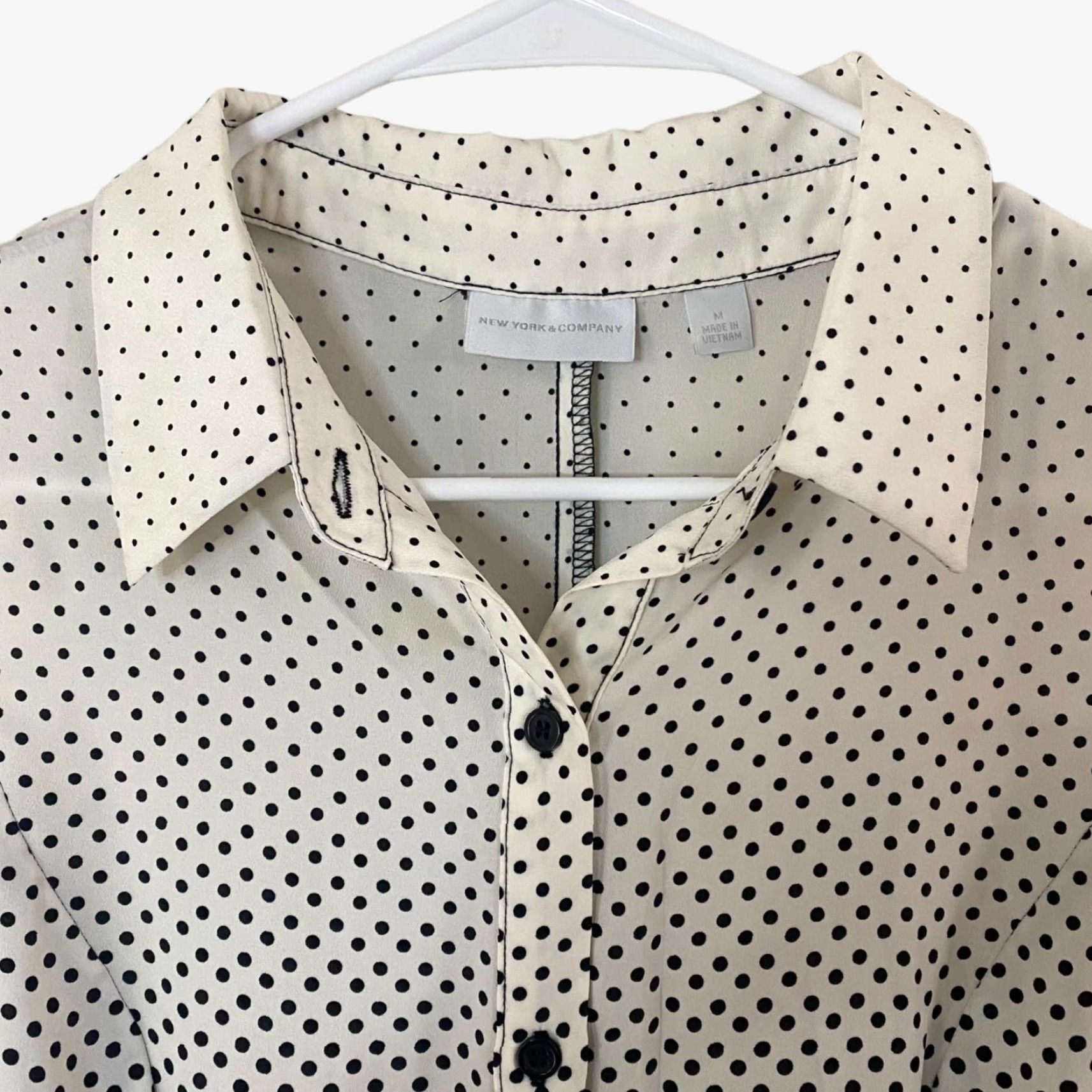Vintage New York & Company Blouse Sleeveless Ombre Polka Dot Women's Medium White Black Size M / US 6-8 / IT 42-44 - 5 Thumbnail