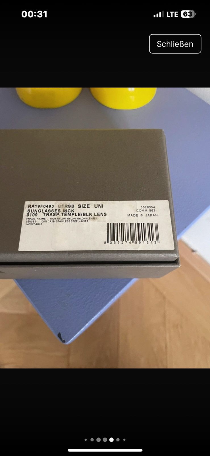 Rick Owens Rick Owens Larry sunglasses Size ONE SIZE - 7 Thumbnail