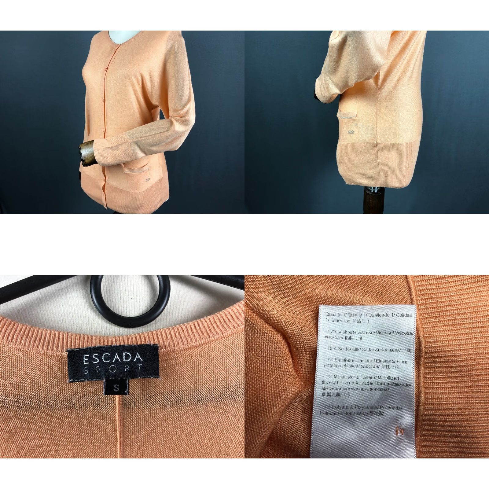 Escada VINTAGE ESCADA Cardigan Womens S Orange Women Size Viscose Lightweight Size S / US 4 / IT 40 - 8 Thumbnail