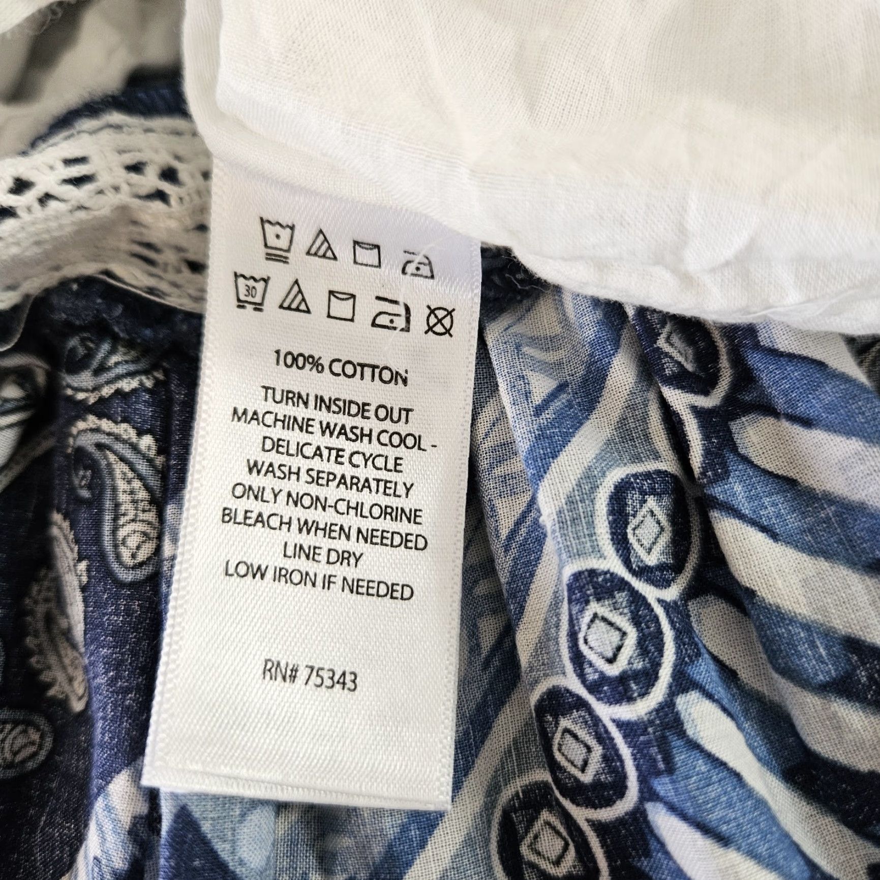 Lucky Brand Lucky Brand Maxi Dress Womens Size M Blue White Sleeveless Cotton Printed 52" Length 19.5" Width | Girls? Mens? - No, keep endgender if applicable. Size M / US 6-8 / IT 42-44 - 6 Thumbnail