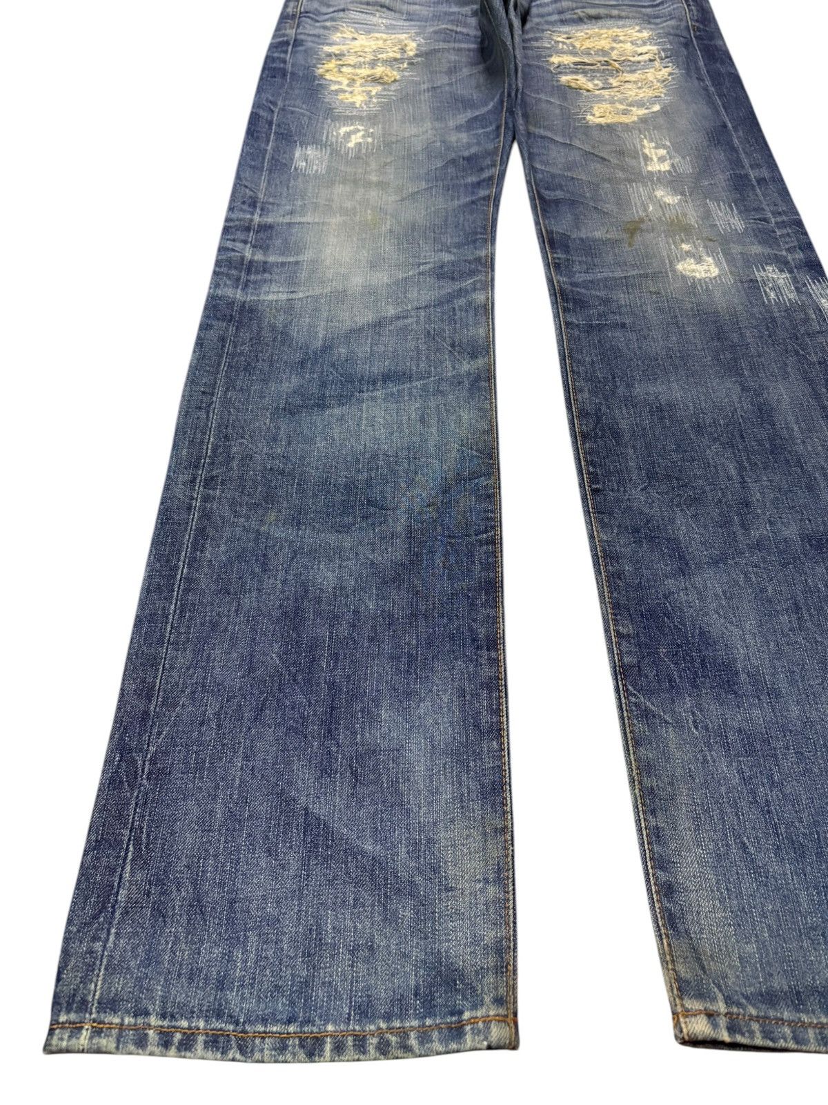 AG Adriano Goldschmied Vintage Adriano Goldscmied Mud Wash Sashiko Style Jeans Size US 35 - 6 Thumbnail