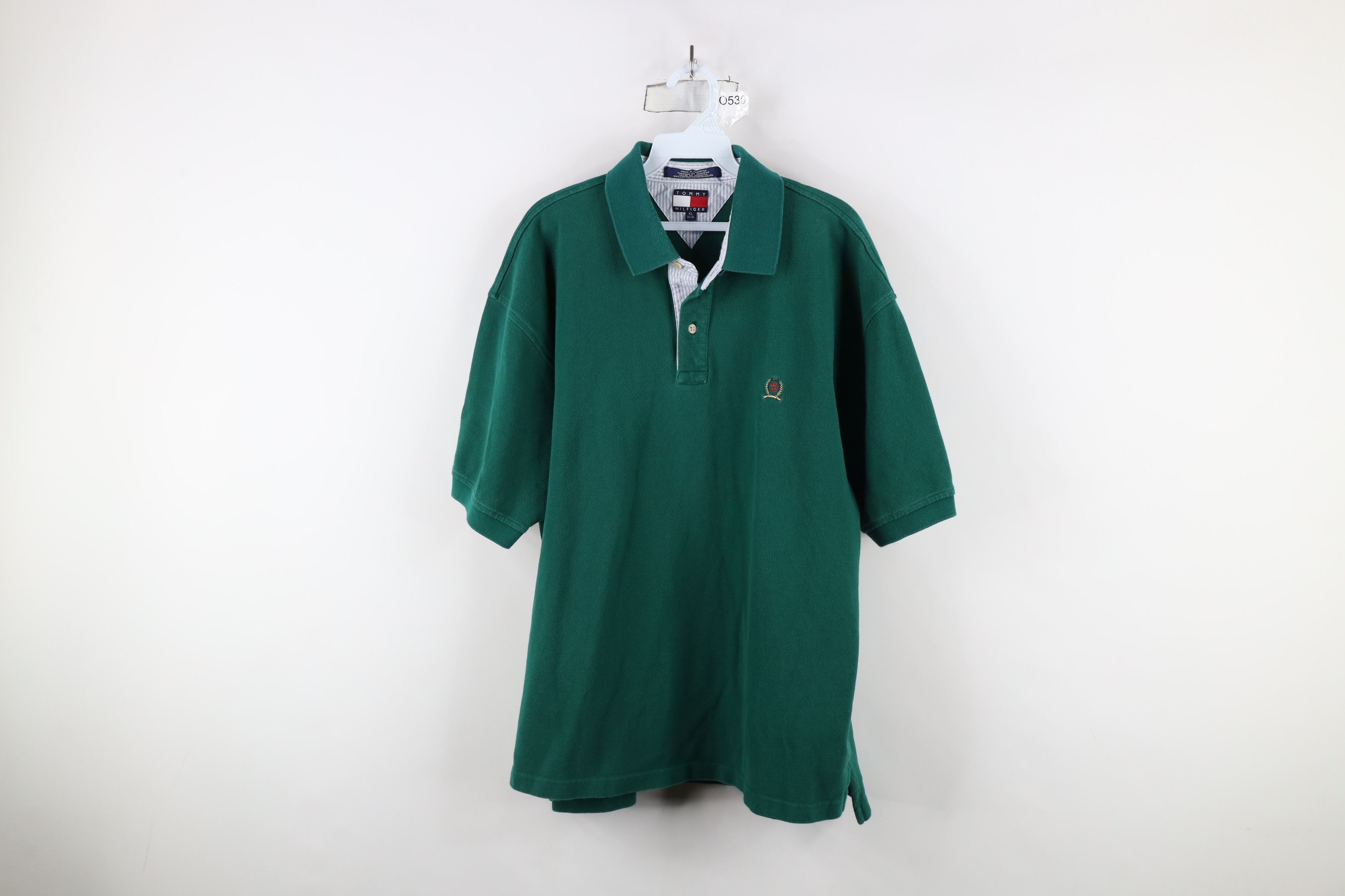 Tommy Hilfiger × Vintage Vintage 90s Tommy Hilfiger Pique Cotton Polo Shirt Green Size US XL / EU 56 / 4 - 1 Thumbnail