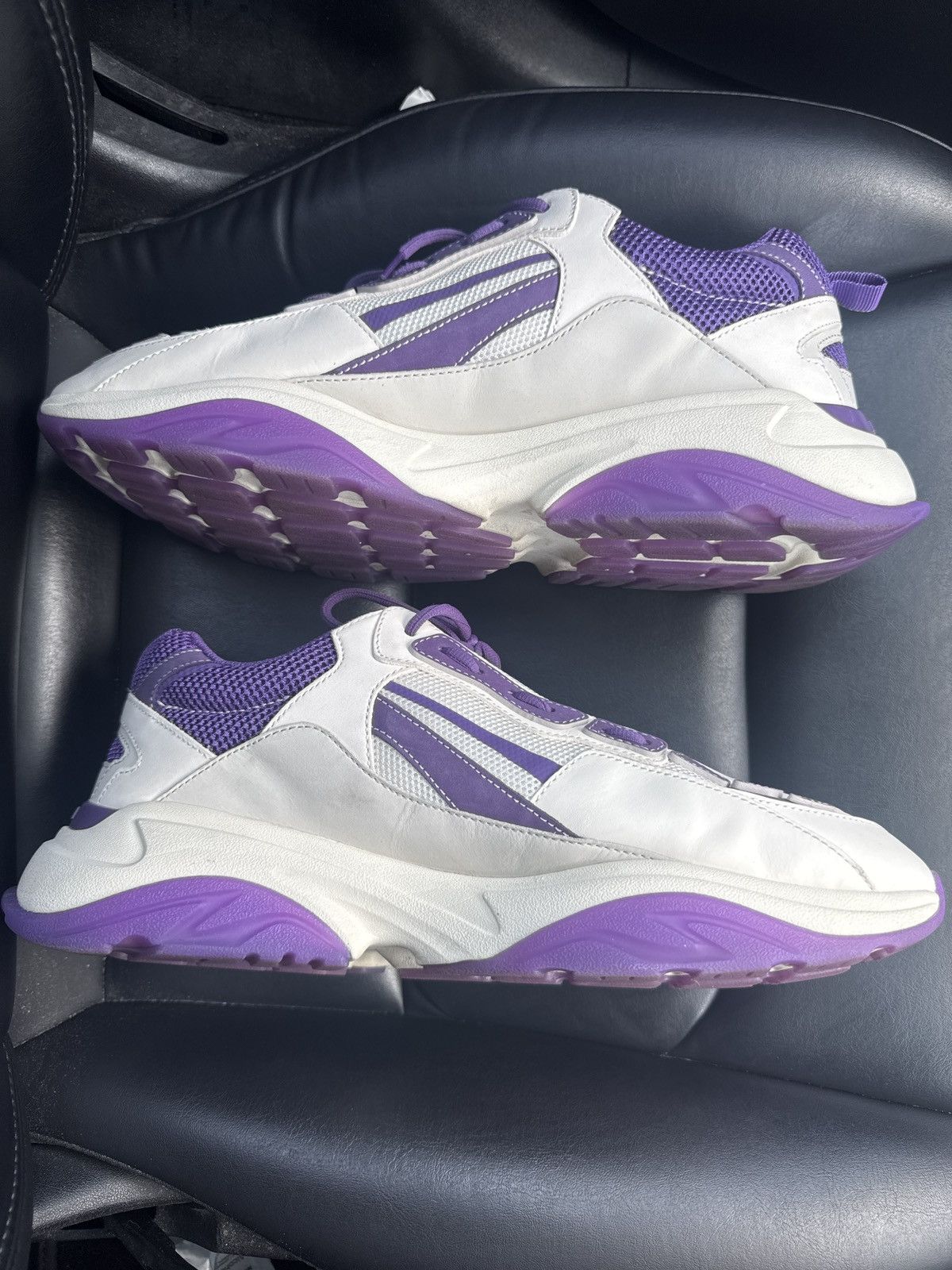 Amiri Amiri Bone Runner White/Purple Sneakers Size US 15 / EU 48 - 2 Thumbnail