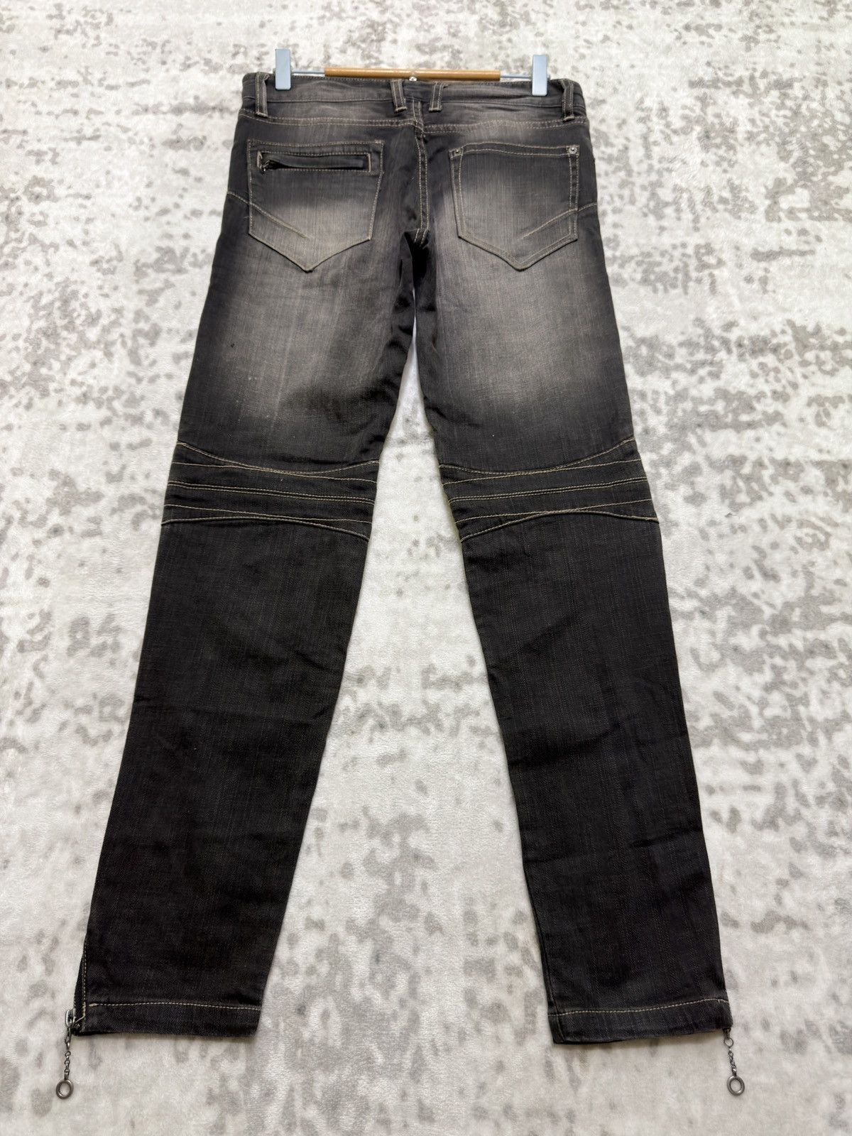PPFM PPFM Distressed Biker Jeans Y2K Archive Multi Zip Moto Denim Size US 30 / EU 46 - 2 Thumbnail