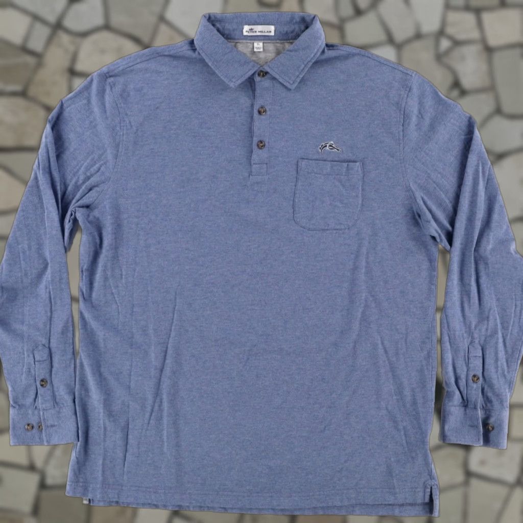 Peter Millar Peter Millar North Horse Cashmere Blend Stretch Cotton Blend Polo Shirt Blue Men's XL Size US XL / EU 56 / 4 - 1 Thumbnail