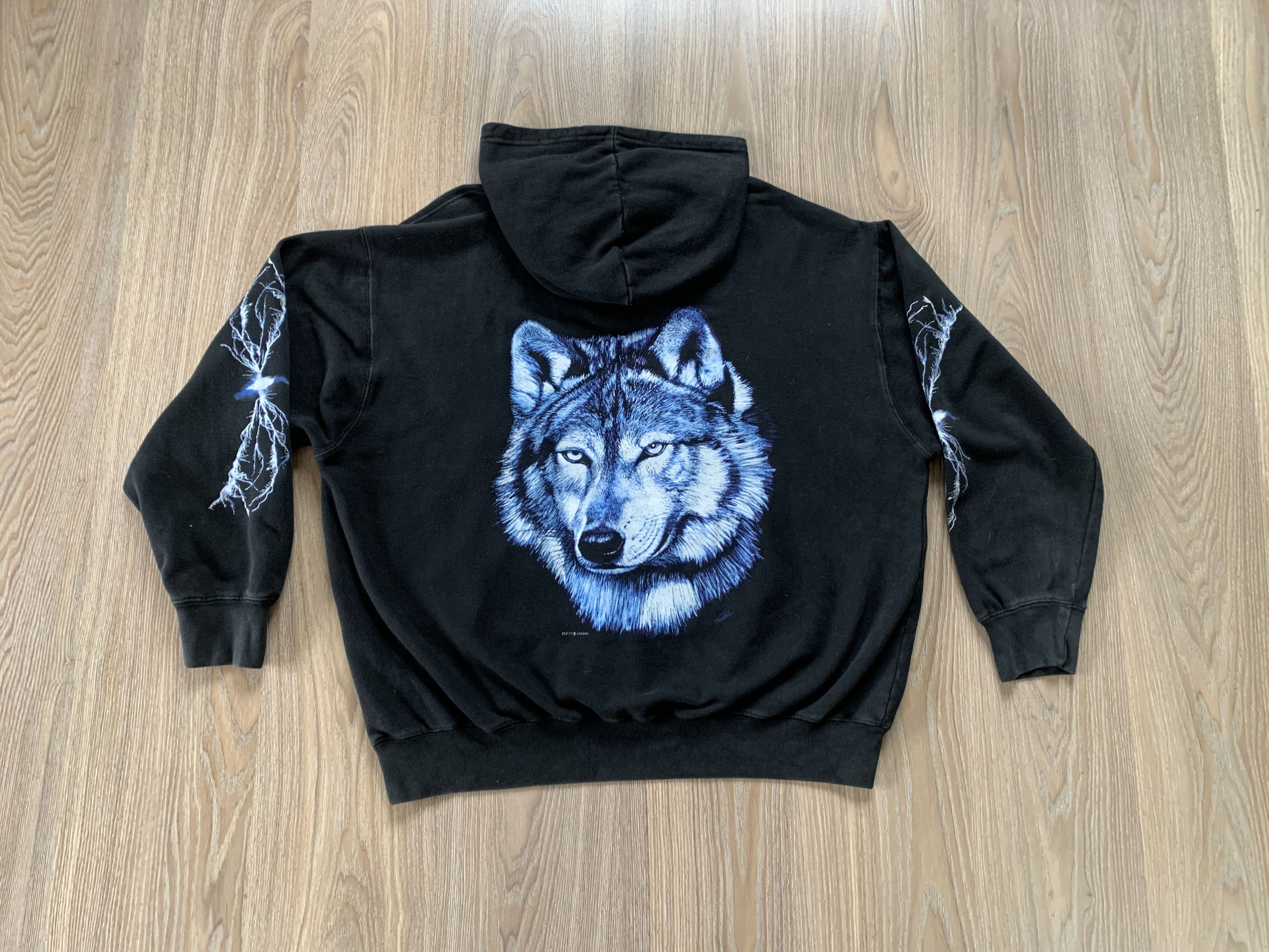 Designer × Vintage Vintage Zip It London Wolf Printed Hoodie Size US XXL / EU 58 / 5 - 3 Thumbnail