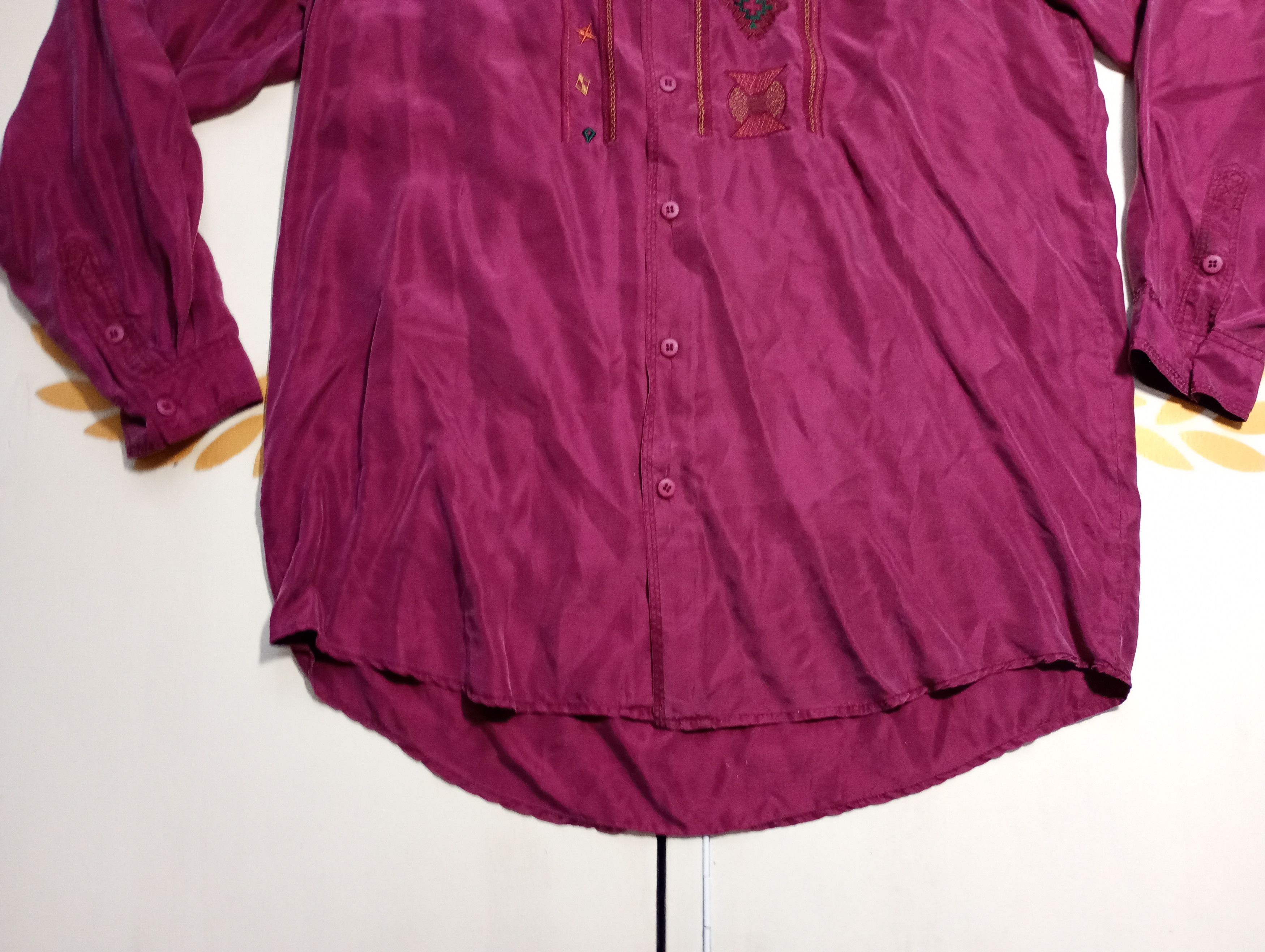 Vintage Mani 100% Silk Shirt Vintage 90's Size US XL / EU 56 / 4 - 5 Thumbnail