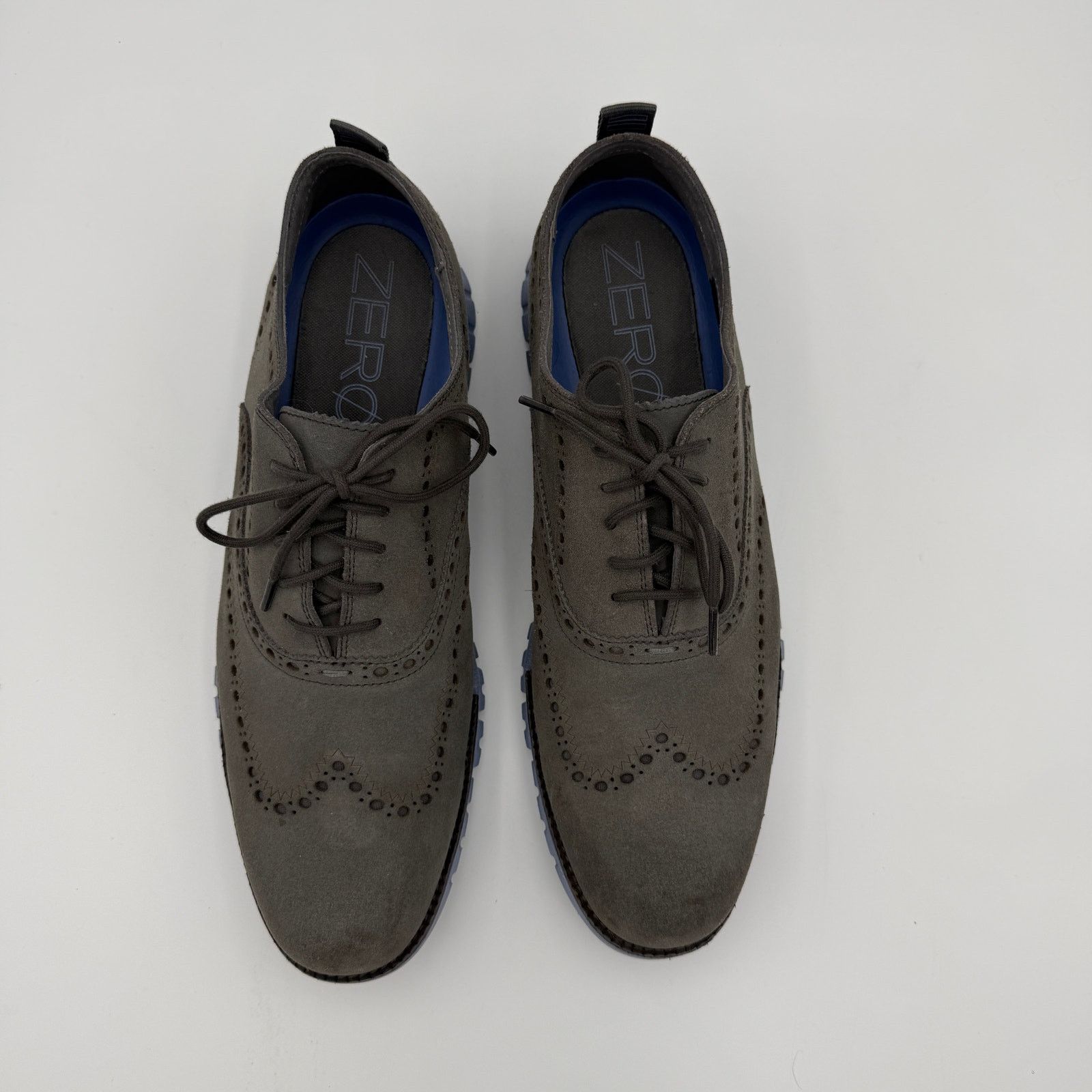 Cole Haan Cole Haan zerogrand Wingtip Oxford Suede - Gray/Blue Size US 12 / EU 45 - 3 Thumbnail