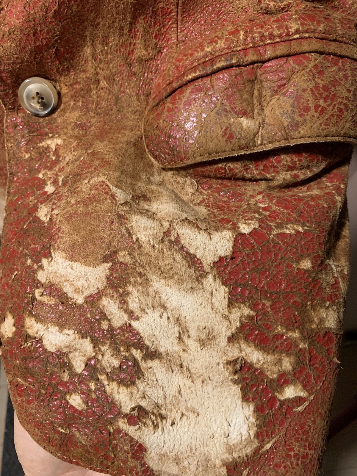 Other Marcello Pampaloni Distressed Vintage Leather Blazer Size US S / EU 44-46 / 1 - 6 Thumbnail