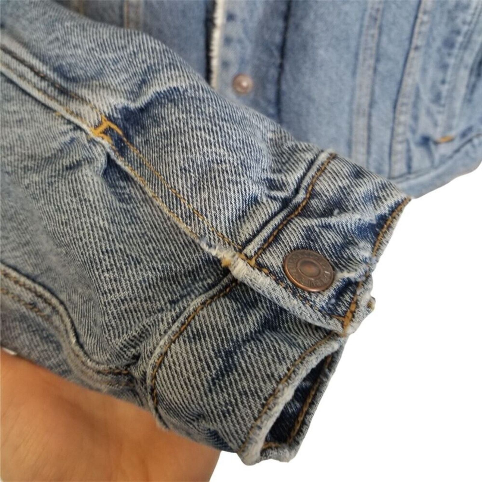 Levi's Levis Womens Denim Jacket Ex-Boyfriend Faux Sherpa Lined Size L / US 10 / IT 46 - 5 Thumbnail