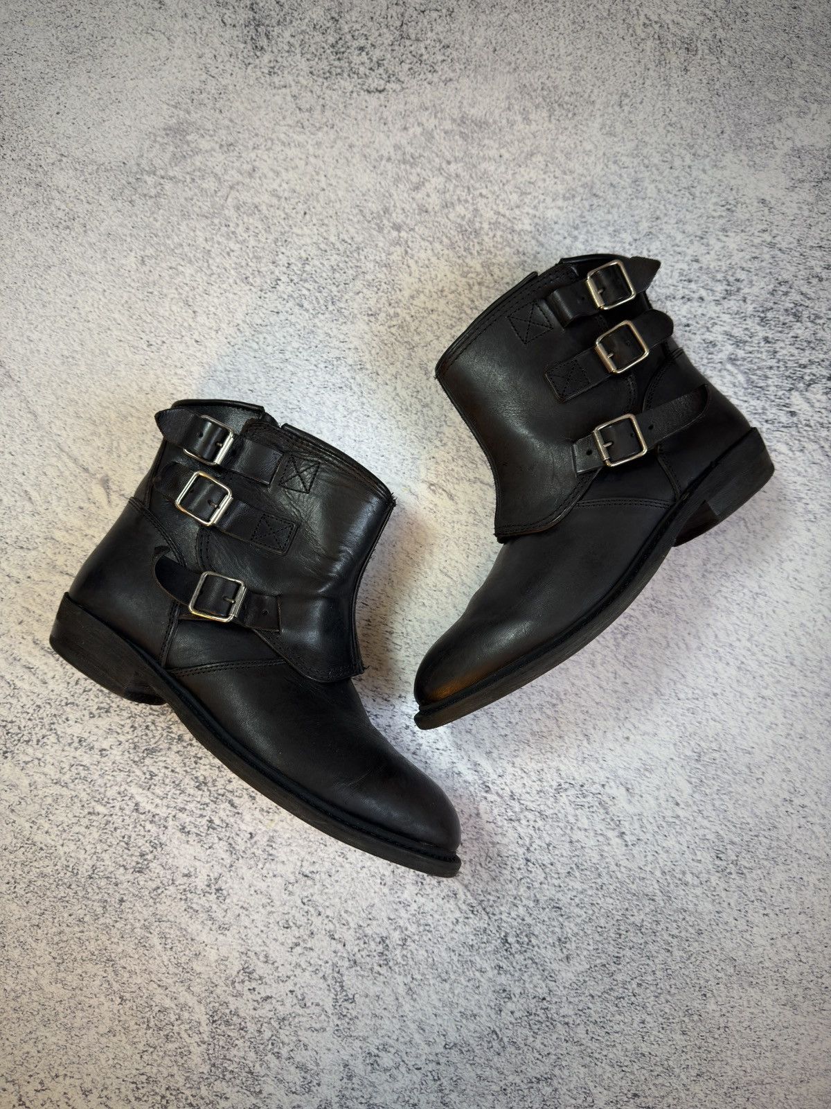 Golden Goose Golden Goose Noha Triple Strap Biker Boots Black Leather Size US 10 / IT 40 - 2 Thumbnail