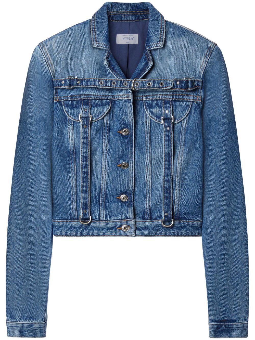 Off-White CROPPED DENIM JACKET Size S / US 4 / IT 40 - 1 Thumbnail