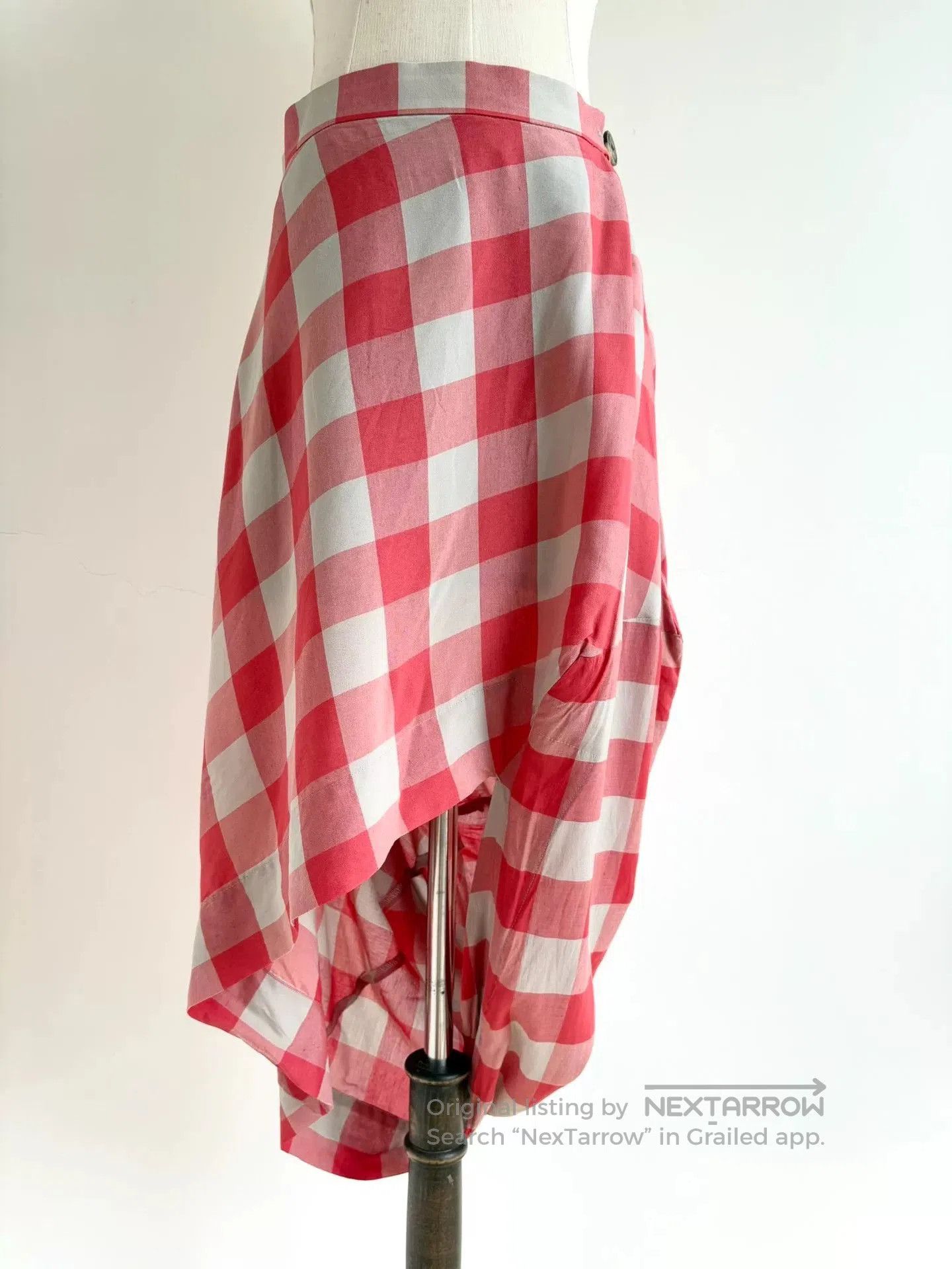 Vivienne Westwood Vivienne Westwood Vintage Red Gray Plaid Irregular Skirt. Size 39" - 5 Thumbnail