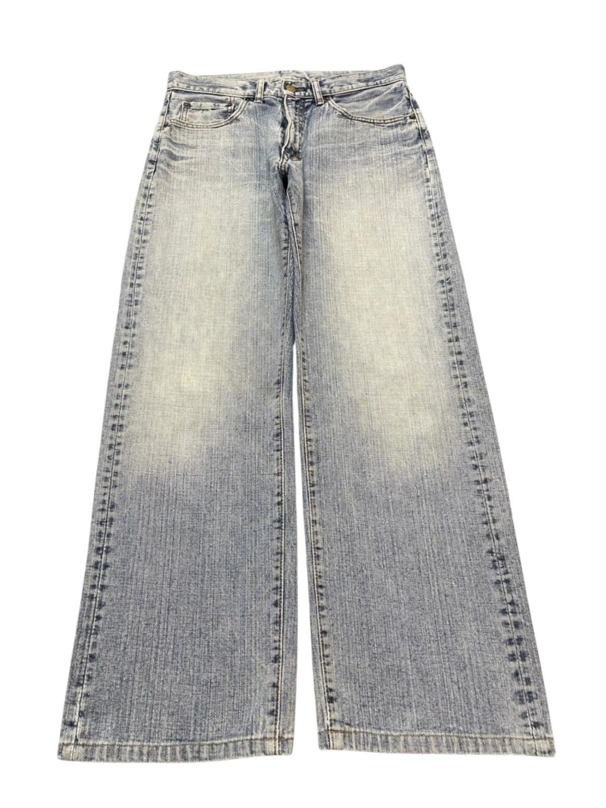 JNCO Vintage Y2K Japanese Brand Blue Faded Wash Wide Leg Baggy Size US 30 / EU 46 - 1 Thumbnail