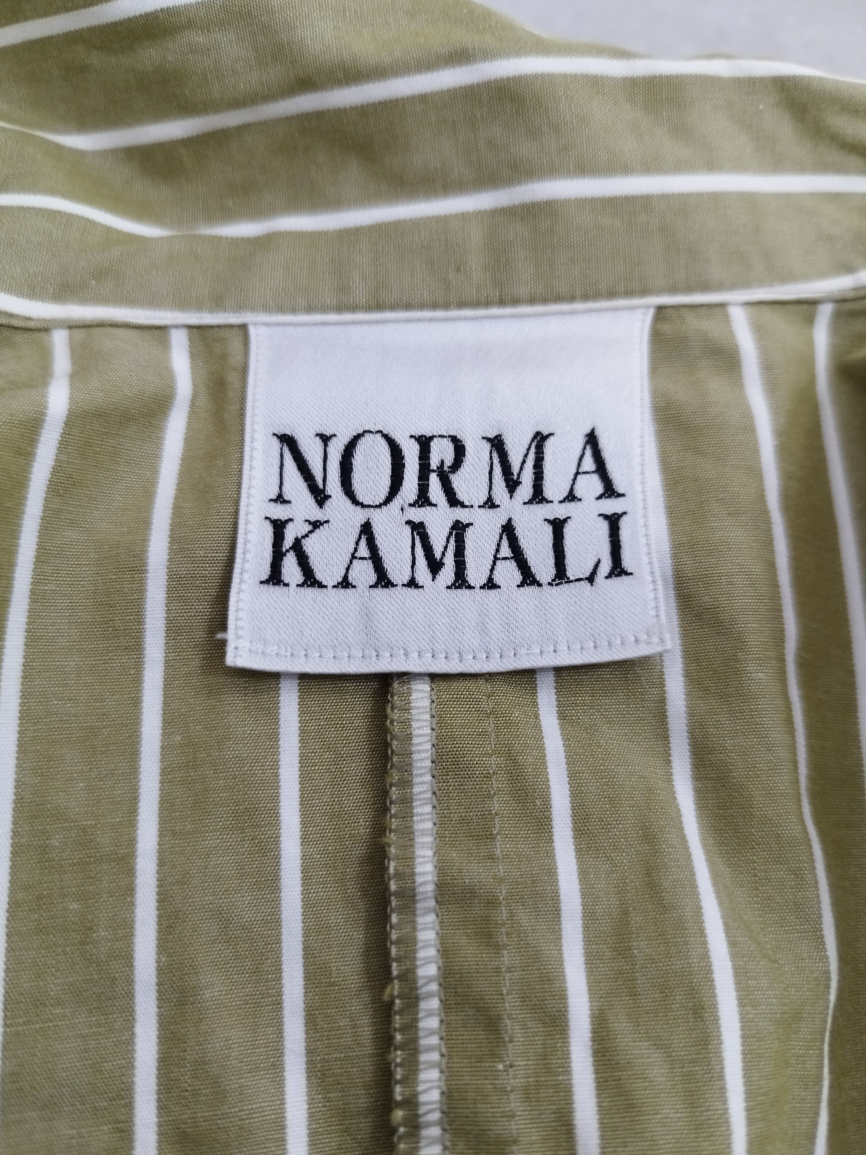 Designer × Norma Kamali × Vintage VINTAGE NORMA KAMALI GREEN STRIPE FRONT TIE BLOUSE Size S / US 4 / IT 40 - 4 Thumbnail