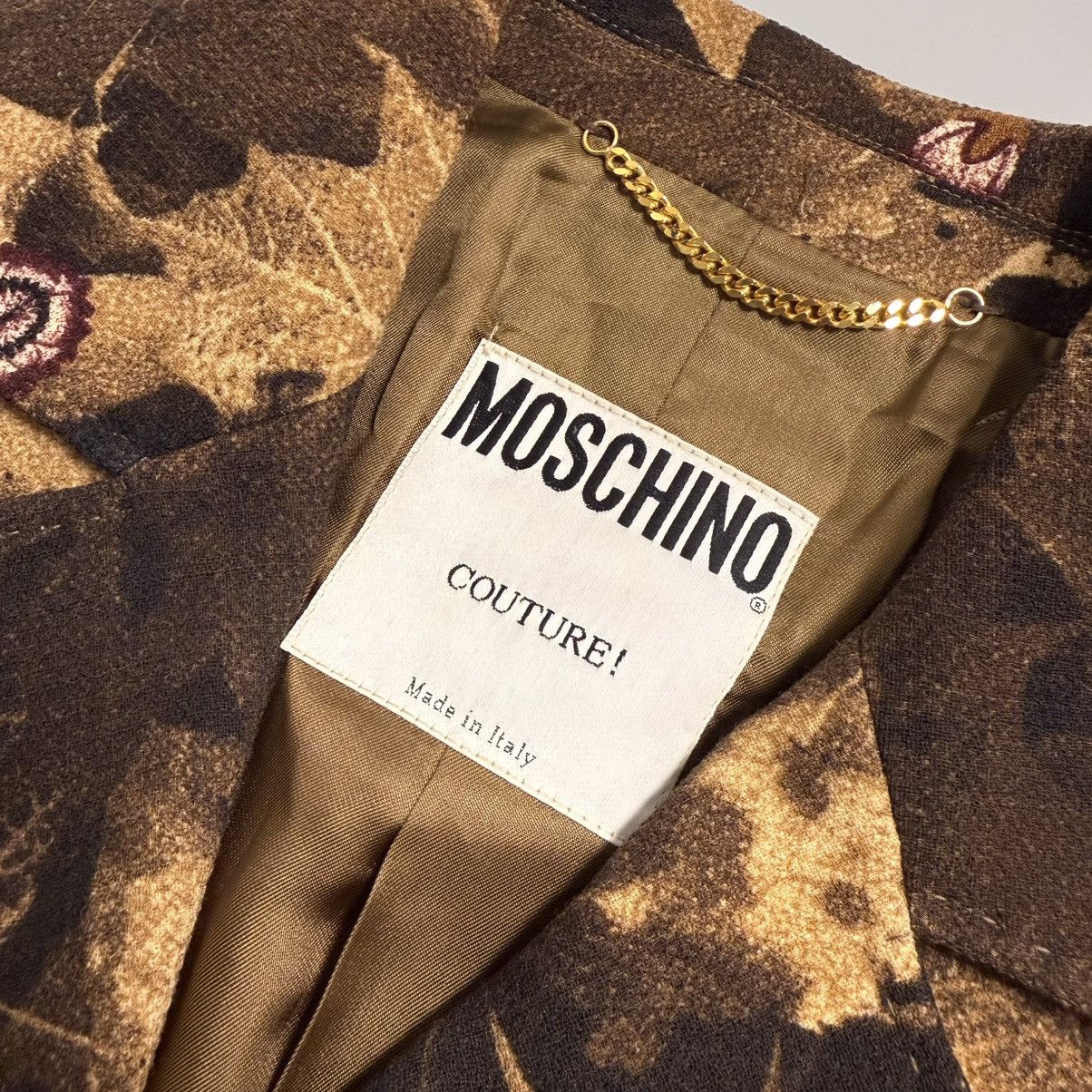 Moschino Moschino Brown Floral Pattern Wool blazer- 90s Size M / US 6-8 / IT 42-44 - 3 Thumbnail