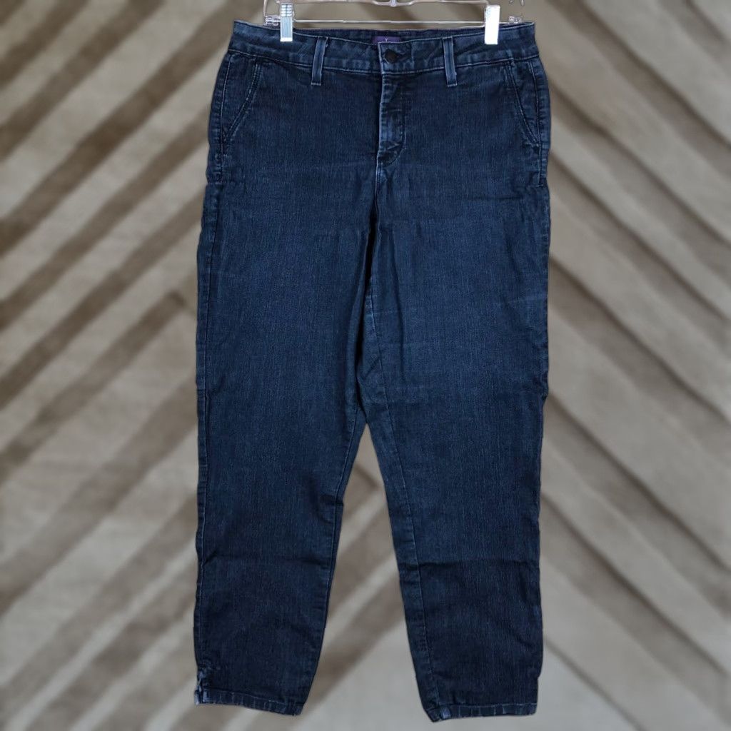 NYDJ NYDJ Jeans Blue Dark Wash Mid Rise Lift Tuck Ankle Slits Stretch 12 Womens Size 24" / US 00 / IT 34 - 1 Thumbnail