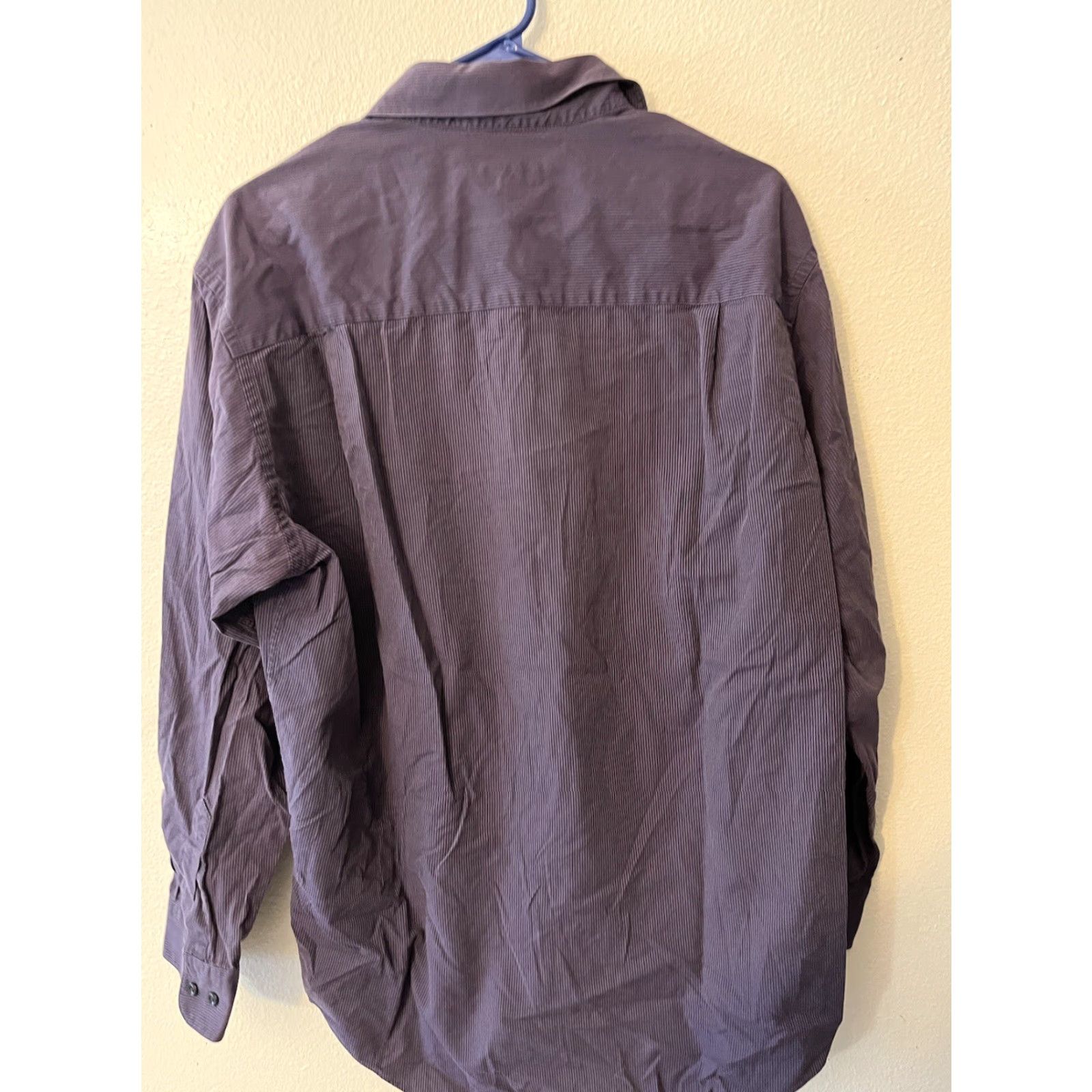 Vintage Calvin Klein Button-Up Shirt Men Size 17 Purple Striped Regular Fit Long Sleeve Cotton Classic Size US XL / EU 56 / 4 - 3 Thumbnail