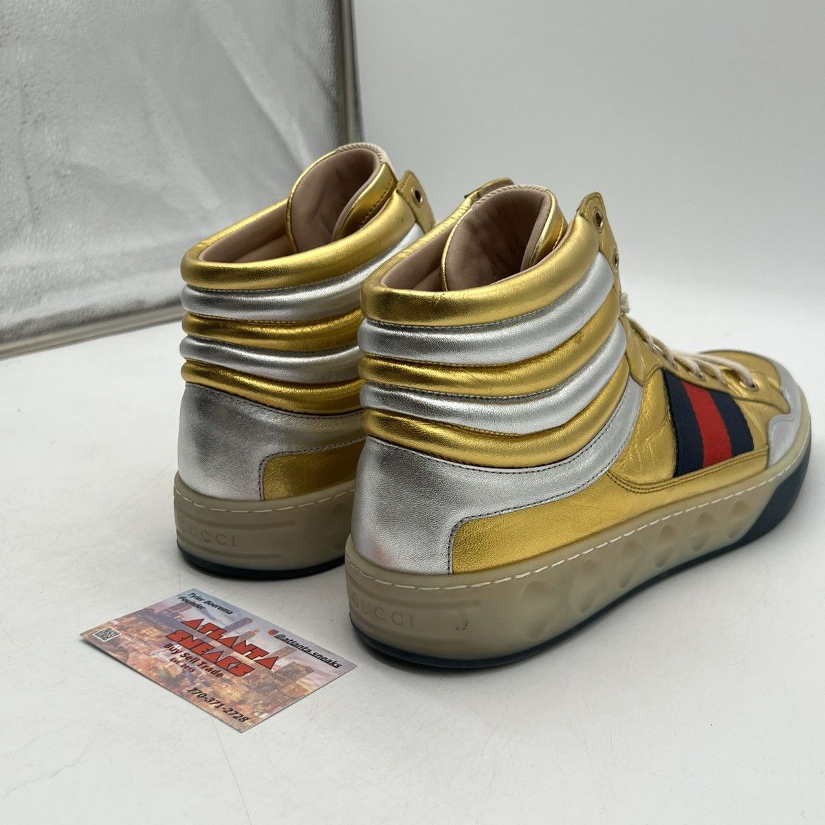 Gucci Gucci leather high metallic gold Size US 8.5 / EU 41-42 - 5 Thumbnail