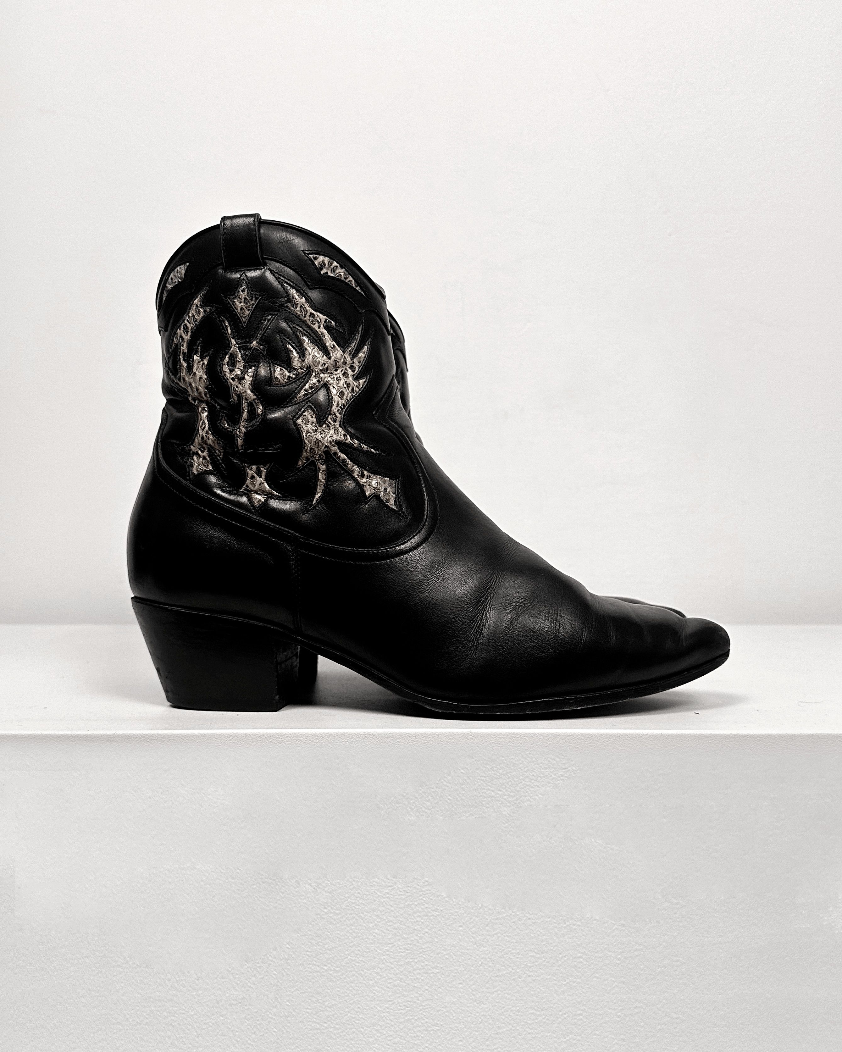 Saint Laurent Paris Saint Laurent Snakeskin Logo Pattern Cowboy Rock Boots Size US 6.5 / EU 39-40 - 3 Thumbnail
